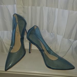 Clear blue jessica simpson heels
